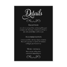 Elegante zwart-wit script bruiloft details