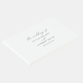 Elegante zwart-wit script bruiloft gastenboek (Hoek)