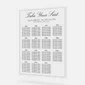 Elegante zwart-wit script bruiloft zitplaatsen acryl bord (Hoek)