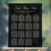 Elegante zwart-wit script bruiloft zitplaatsen acryl bord (Neutraal)