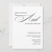 Elegante Zwart-Wit Script Foto Bruiloft Kaart (Voorkant)