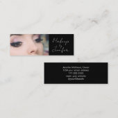 Elegante zwart wit script foto make-up mini visitekaartje (Voorkant / Achterkant)