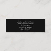 Elegante zwart wit script foto make-up mini visitekaartje (Achterkant)