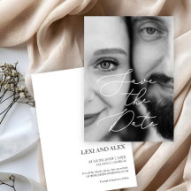 Elegante Zwart Wit Script Foto Save The Date