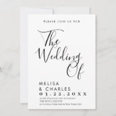 Elegante zwart-wit script kalligrafie kaart (Voorkant)