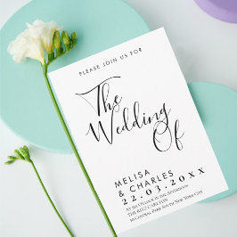 Elegante zwart-wit script kalligrafie kaart