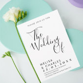 Elegante zwart-wit script kalligrafie kaart