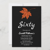 Elegante zwart-wit Sinaasappels Herfst 60ste verja Kaart (Voorkant)