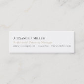 Elegante zwart-wit slanke Visitekaartjes (Voorkant)