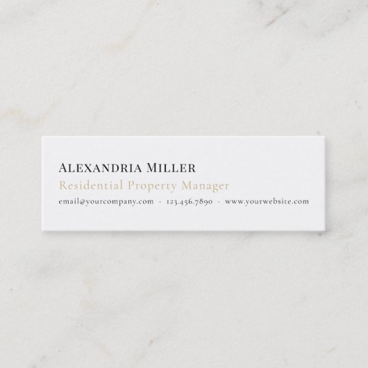 Elegante zwart-wit slanke Visitekaartjes (Voorkant)