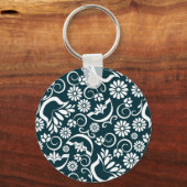 Elegante zwart-wit sleutelhanger (Voorkant)