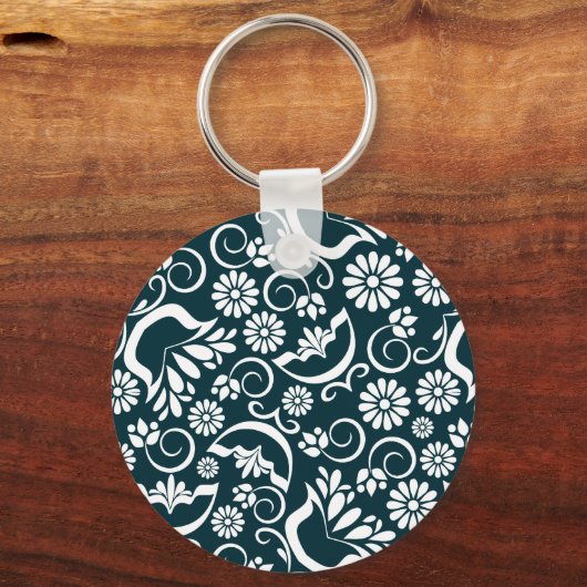 Elegante zwart-wit sleutelhanger (Voorkant)