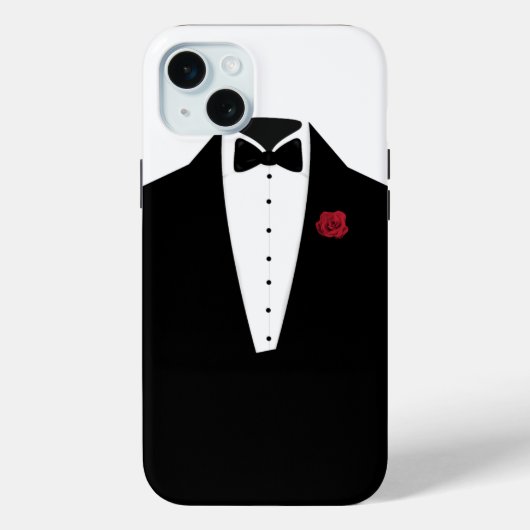 Elegante zwart-wit smoking voor heren Case-Mate iPhone case (Achterkant)