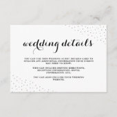 Elegante zwart-wit Stippen bruiloft details Informatiekaartje (Voorkant)