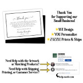 Elegante zwart-wit sympathie dank u bedankkaart