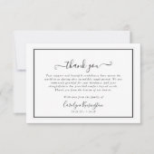 Elegante zwart-wit sympathie dank u bedankkaart (Voorkant)