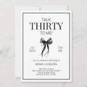 Elegante zwart-wit talk 30 voor mijn verjaardag kaart (Voorkant)