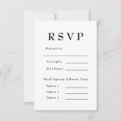 Elegante zwart-wit tijdloze bruiloft RSVP kaartje (Voorkant)