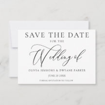 Elegante zwart-wit tijdloze moderne bruiloft