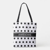 Elegante zwart & wit tote bag (Achterkant)