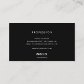 Elegante zwart-wit transparante Logo Visitekaartje (Achterkant)