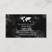 elegante zwart-wit Travel Agent Wereldkaart Visitekaartje (Achterkant)