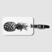 Elegante zwart-wit Tropische ananas Bagagelabel (Voorkant (horizontaal))