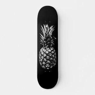 Elegante zwart-wit Tropische ananas Persoonlijk Skateboard