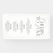 Elegante zwart-wit trouwbar menu banner (Horizontaal)
