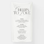 Elegante zwart-wit trouwbar menu banner (Verticaal)