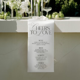 Elegante zwart-wit trouwbar menu banner