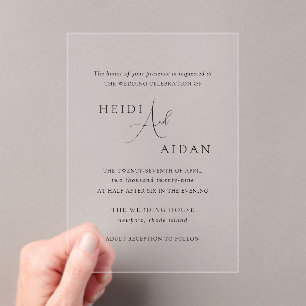 Elegante zwart-wit trouwdag in stijl met oud geld acryl uitnodigingen