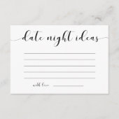 Elegante Zwart-Wit Trouwdatum nacht ideeën Informatiekaartje (Voorkant)