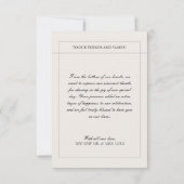 Elegante Zwart & Wit Trouwfoto Dank Bedankkaart (Achterkant)