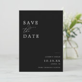 Elegante zwart-wit trouwfoto save the date (Staand voorkant)