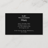 Elegante zwart-wit trouwfotograaf QR-code Visitekaartje (Achterkant)