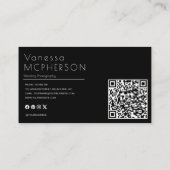 Elegante zwart-wit trouwfotografie visitekaartje (Achterkant)