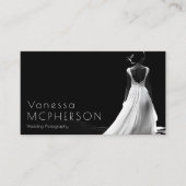 Elegante zwart-wit trouwfotografie visitekaartje (Voorkant)