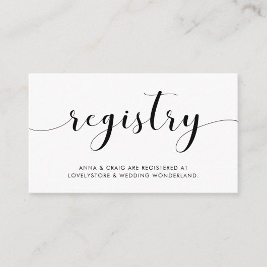 Elegante zwart-wit trouwkaart informatiekaartje (Voorkant)