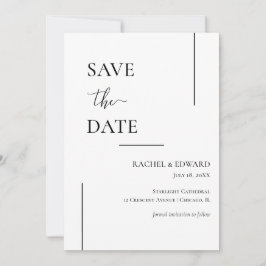 Elegante Zwart & Wit Trouwkaart Save The Date