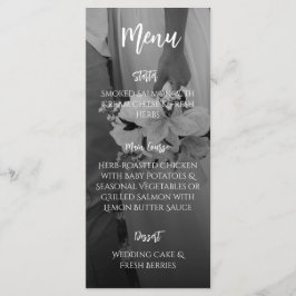 Elegante Zwart-Wit Trouwmenu Menu
