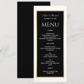 Elegante zwart-wit trouwmenu menu (Voorkant / Achterkant)