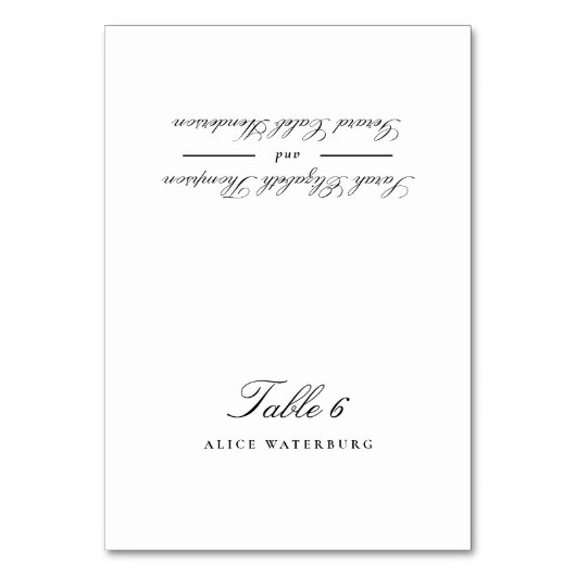 Elegante zwart-wit trouwplaatskaarten kaart (Voorkant)