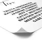 Elegante Zwart-Wit Trouwstoelindeling Poster (Hoek)