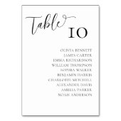 Elegante Zwart & Wit Trouwtafel nummers Kaart (Achterkant)