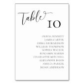 Elegante Zwart & Wit Trouwtafel nummers Kaart (Voorkant)