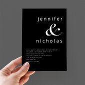 Elegante zwart-wit typografie bruiloft kaart