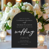 Elegante zwart wit typografie formele boog bruilof kaart