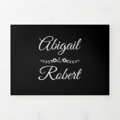 Elegante zwart-wit typografie foto bruiloft drieluik uitnodiging (Cover)