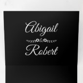 Elegante zwart-wit typografie foto bruiloft drieluik uitnodiging (Binnenzijde eerst)